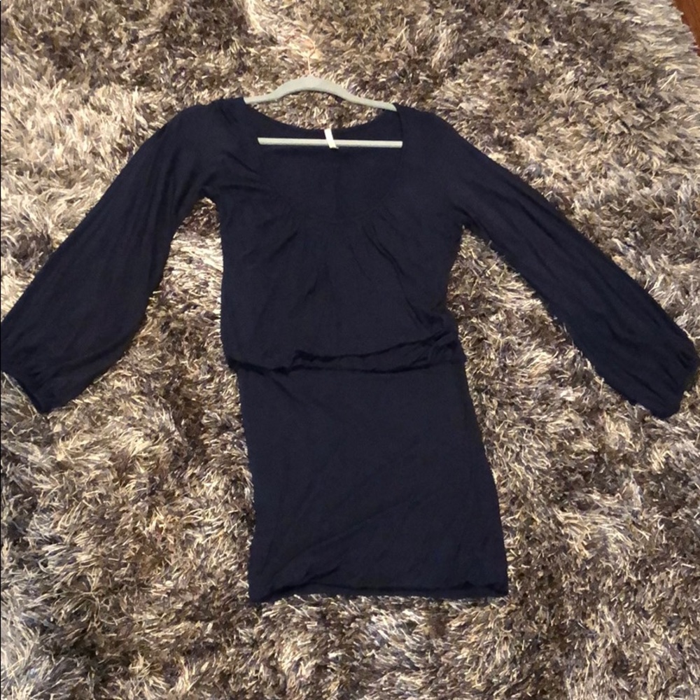 Navy cotton mini dress.